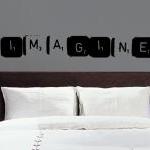 Imagine Scrabble Tile Grunge Style Vinyl Wall..