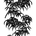 Tall Bamboo Leaves Vinyl Wall Decal 22090