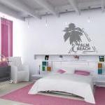Wall Decal Palm Tree With Palm Beach Grunge Style..