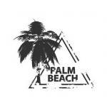 Wall Decal Palm Tree With Palm Beach Grunge Style..