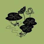 Koi And Lilies Vinyl Wall Decal 22070