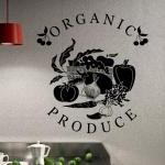 Wall Decal Organic Produce Sign With Vegetables..