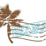 Palm Tree Sea Mail Stamp Vinyl Wall Decal 22065