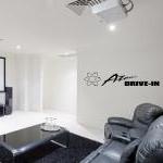 Vinyl Wall Decal Atomic Drive In Home Theater Wall..