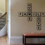 Wall Decal Family Home Love Scrabble Tiles Vinyl..