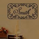 Wall Decal Personalized Family Last Name Iron Look..