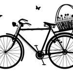 Wall Decal Bicycle With Flower Basket And..