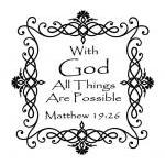 Vinyl Decal Bible Scripture With God All Things..