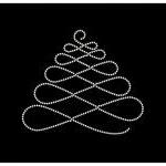 Rhinestone Transfer Swirly Christmas Tree Iron On..