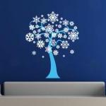Winter Snowflakes Tree Removeable Vinyl Wall Decal..