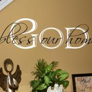 God Bless Our Home Vinyl Wall Decal 22058