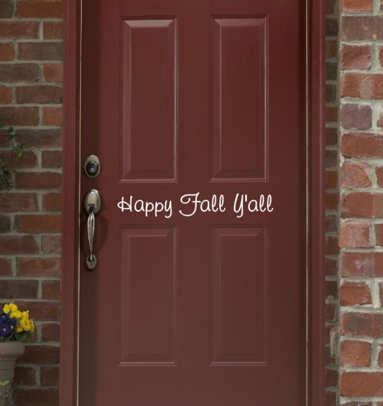 Happy Fall Yall Removeable Vinyl Door Decal 22205