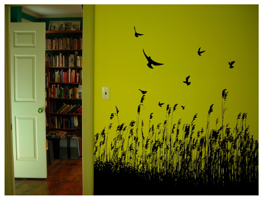 Birds And Wheat Vinyl Wall Decal 22118