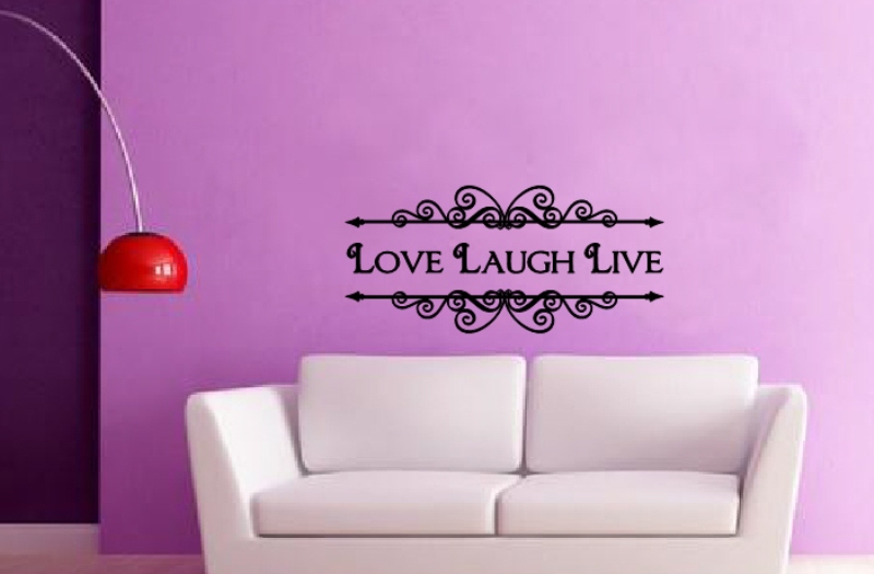 Love Laugh Live Vintage Ornate Style Vinyl Wall Decal 22209