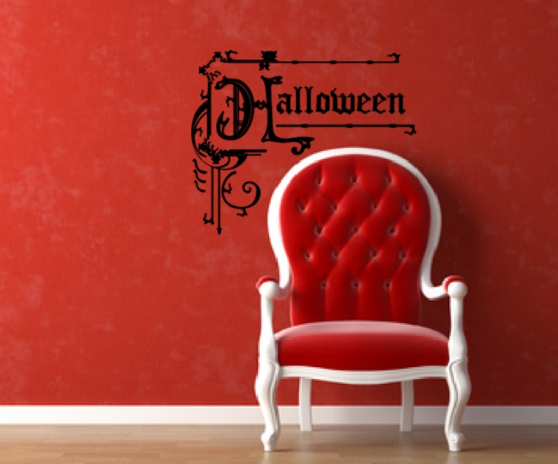 Halloween Ornate Decorative Vintage Style Removeable Vinyl Wall Decal 22207