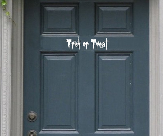 Trick Or Treat Removeable Vinyl Decal For Door 22202
