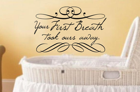 Your First Breath Took Ours Away Baby Nursery Vinyl Wall Decal 22185