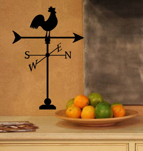 Weather Vane With Rooster Vinyl Wall Decal 22152