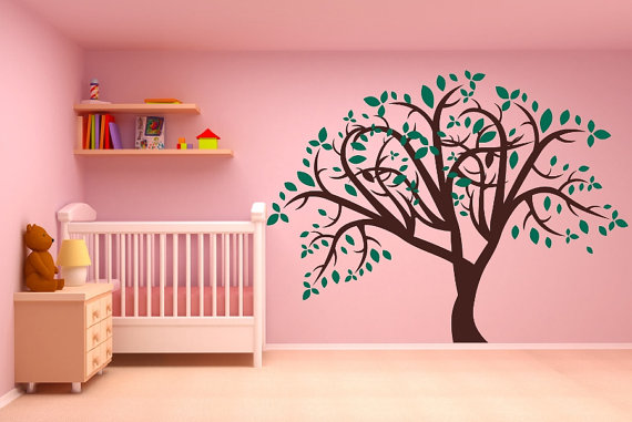 Large Tree With Leaves Vinyl Wall Decal Mural 22175