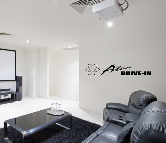 Vinyl Wall Decal Atomic Drive In Home Theater Wall Lettering Decal 22136