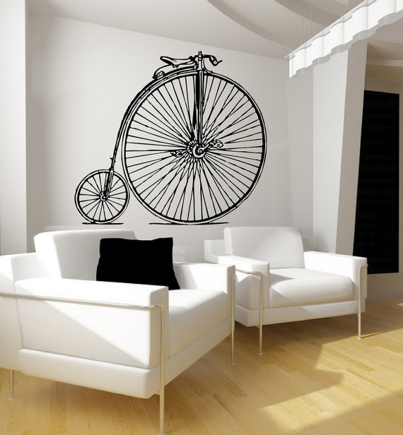 Wall Decal Antique Bicycle Large Vinyl Wall Decal Graphic 22086