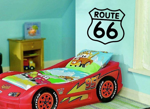 Wall Decal Route 66 Retro Road Sign Vinyl Wall Decal 22166