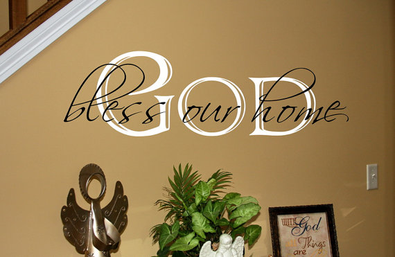 God Bless Our Home Vinyl Wall Decal 22058