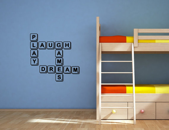 Wall Decal Scrabble Tile Dream Laugh Play Games Vinyl Wall Decal 22141