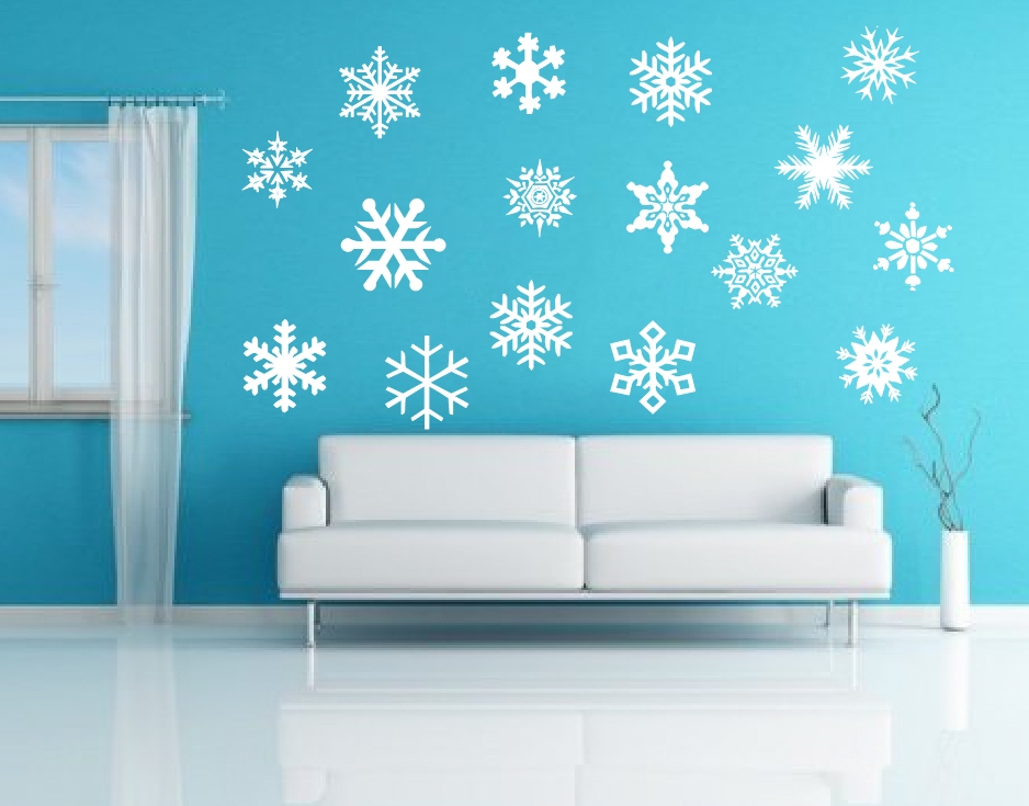 Removeable Snow Flakes Vinyl Wall Decals 22234